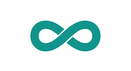 Teal infinity symbol on white. © Robot
