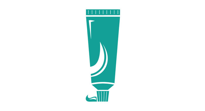 Toothpaste tube with white cap.
