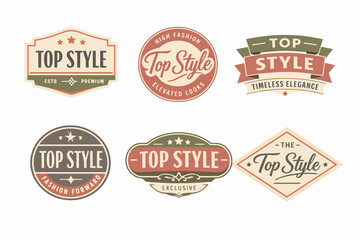 Obraz premium Top style vintage logo badge collection presenting retro branding for fashion, premium products, and classic designs