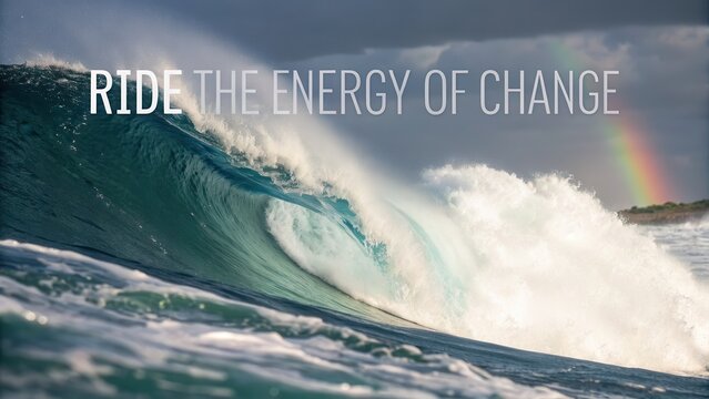 Powerful Ocean Wave Cresting in Stormy Seas