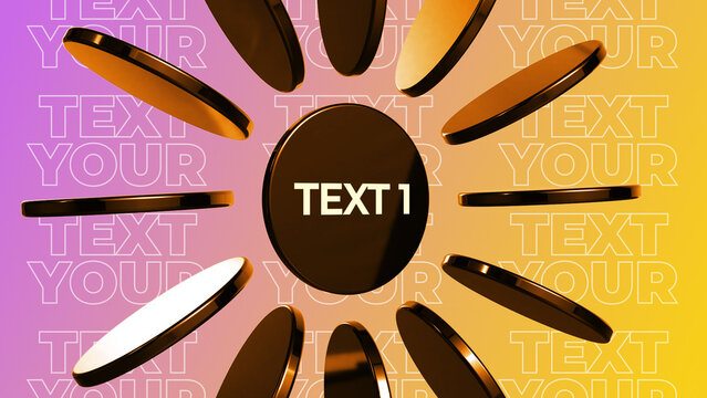 Golden Rotating Circles Animated Text Title with Luxury Loop
