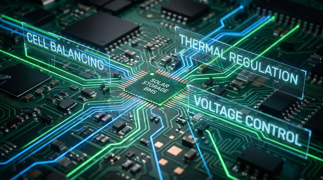 Advanced Solar Storage Battery Management System BMS Circuit Board with Data Visualization