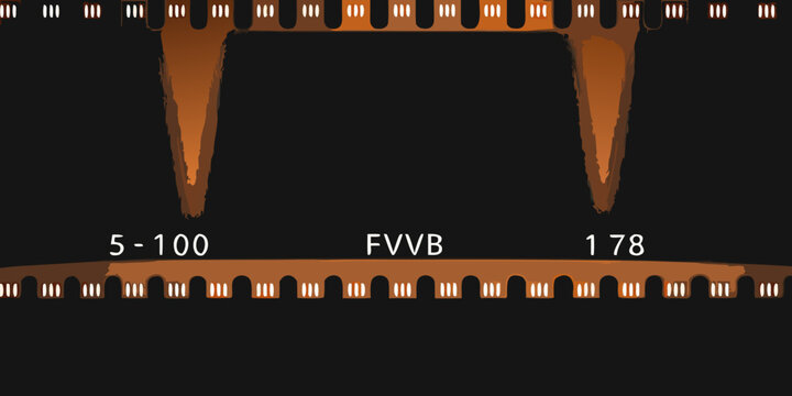 vintage 35mm film strip segment with sprocket holes on black background high quality professional detailed