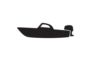 Naklejka premium Boat Silhouette Icon Water Transport Vehicle