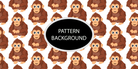 Cute cartoon monkey animals pattern background. textile templates pattern © Griyolabs
