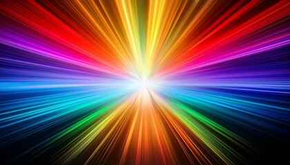 Obraz premium Vibrant Colorful Light Flare Effect With Bright Rainbow Beams Creating A Dynamic Abstract Background