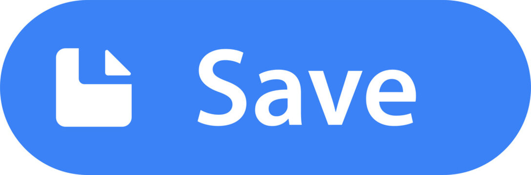 blue save icon with floppy disk symbol isolated on transparent background
