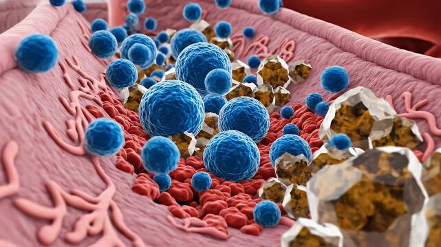 Detailed 3D CGI Anatomical Visualization of Human Kidneys and Vascular System Including Arteries and Plaque Deposits