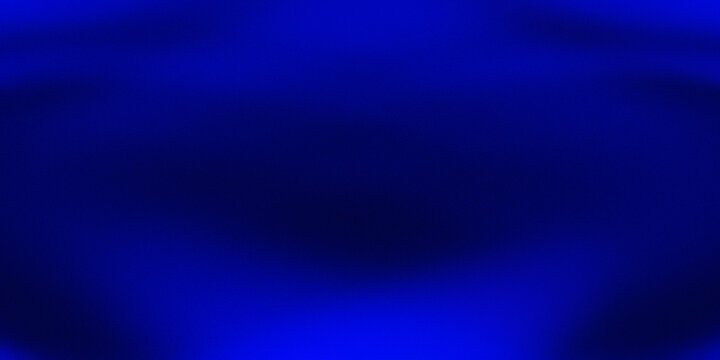 Abstract deep blue grainy background with soft vignette. Minimalist ultramarine texture with subtle glowing transitions and copy space