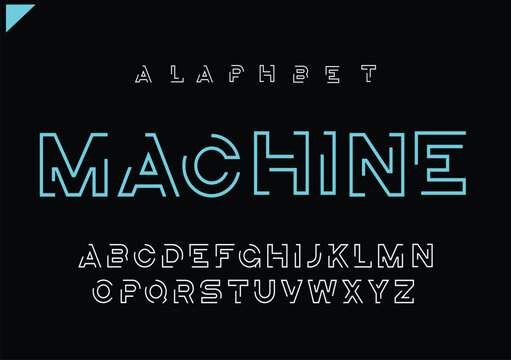Modern digital future  alphabet font. Typography urban style fonts for sport, technology, movie logo design 