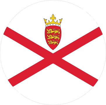 Jersey National Flag Circular Icon Flat Vector Illustration
