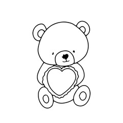 Obraz premium Handrawn baby bear variant activity. coloring page design for presschool. eat, sleep, bathup, 