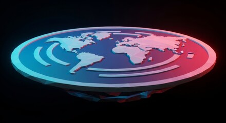 Fototapeta premium Abstract Flat Earth World Map Concept