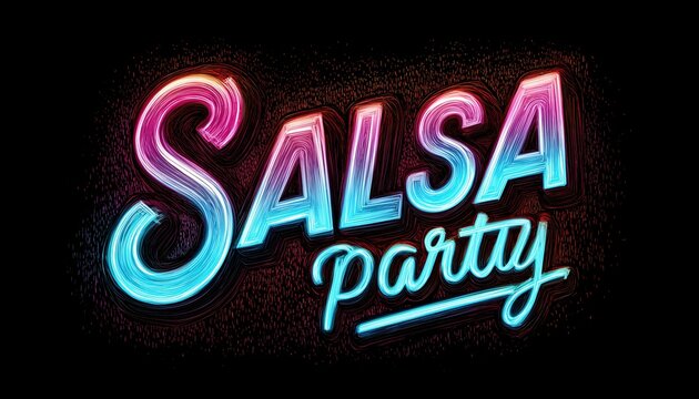 Creative Hand Lettering For A Salsa Dance Party: Perfect For Signs, Logos, And Posters! Ideal For Promotions And Events. High-Quality Design.