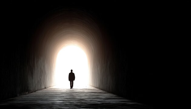 Journey Towards Success: A Dark Tunnel With A Bright Light At The End - Symbolizing Hope, Faith, And New Opportunities For Freedom.