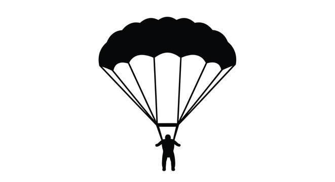 parachute jumper silhouette high quality professional detailed modern