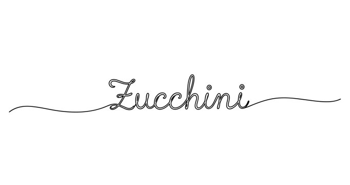 Elegant cursive zucchini typography with minimalist design. No editable strokes