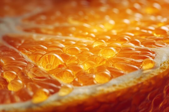 Macro close-up of orange peel texture with vivid citrus rind details and warm lighting