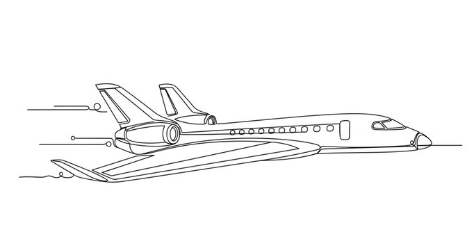 Private jet flying in level flight over open sky at cruising altitude. No editable stroke