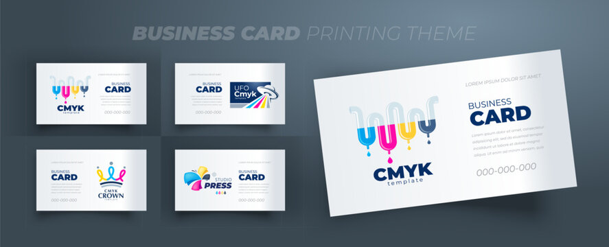 Set Business card Printing theme. Template design vector.