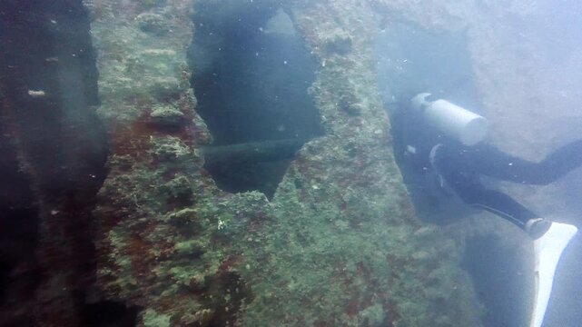 Wreck Penetration into the Cargo Hold of Tokai Maru, Guam