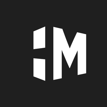 HM Monogram Logo Design with Modern Geometric Block Letters in White on a Dark Background