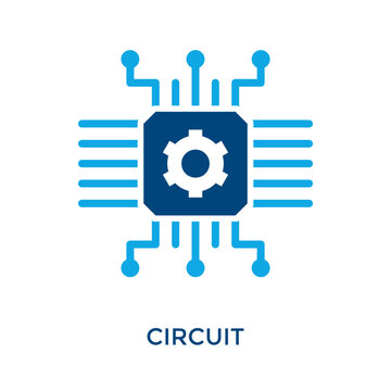 Circuit Icon Dual Tone Style. Vector Illustration For Graphic Design