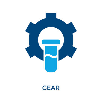 Gear Icon Dual Tone Style. Vector Illustration For Graphic Design