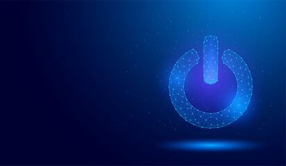 Digital Power Button Network Low Poly Technology On Off Control Concept Vector Illustration © UIA Design 