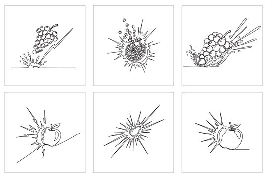 One continuous line drawing whole fresh healthy organic apple fruit with ring concept. modern single line draw graphic design vector illustration.