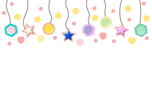 Colorful kids birthday party vector elements with cheerful festive decorations and a loving background full of warmth and affection