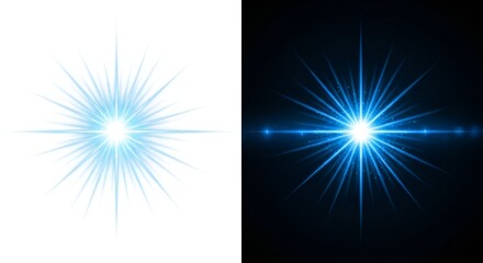 Obraz premium Bright Blue Starburst Light Effect