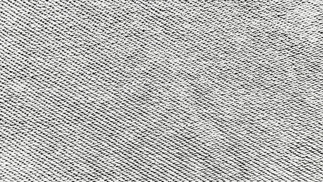grayscale denim fabric texture closeup with intricate twill weave pattern evoking rugged vintage industrial mood