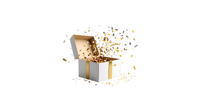 Illustration of a gift box tied with a gold ribbon and bow.