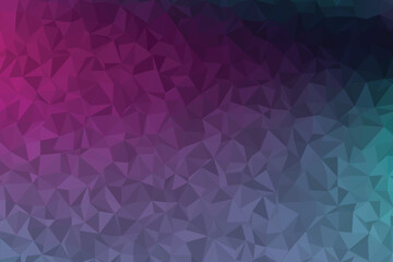 Obraz premium Gradient of magenta to teal polygonal geometric background, abstract