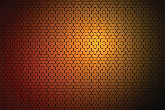 Seamless hexagonal grid pattern with warm gradient transition honeycomb pattern geometric abstract