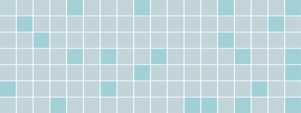 Kitchen or pool mosaic pattern, ceramic tile wall. Tile grid background.