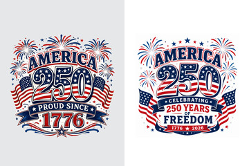 4th of July, Independence Day, fireworks T-shirt  typography design © SohagMiah01