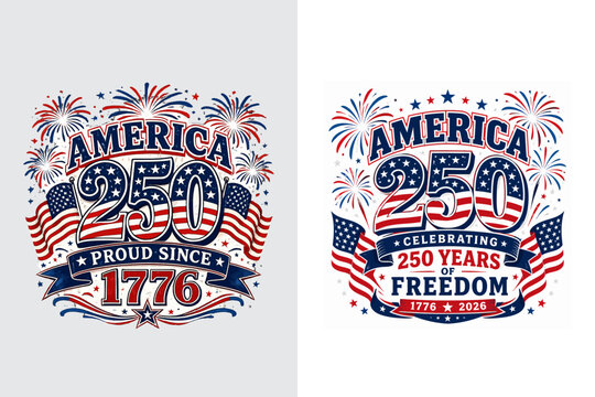 4th of July, Independence Day, fireworks T-shirt  typography design