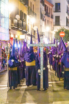 procession of Jesus Nazareno el Pobre, through the streets of Madrid during the Holy Week festivities