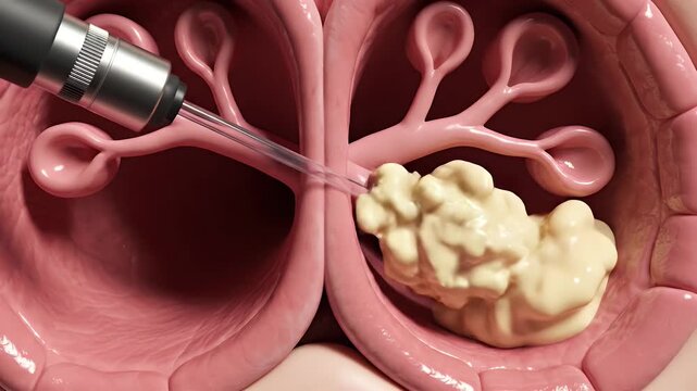 Photorealistic CGI Bronchoscopy Procedure Highlighting Airway Anatomy and Medical Tool Interaction