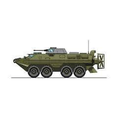 Fototapeta premium Vector Illustration of an Amphibious Armored Personnel Carrier Military Vehicle