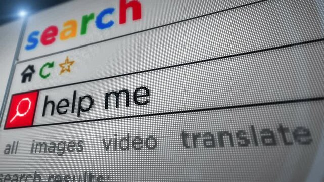 Help me text typing on browser screen. Searching internet with monitor pixel display macro view.