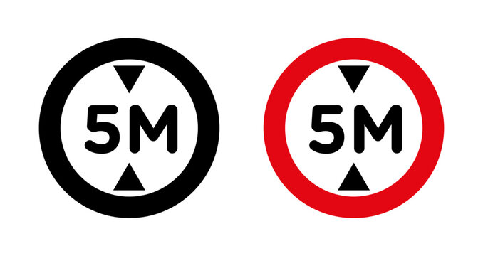 5 meter signs vector graphics collection on white background