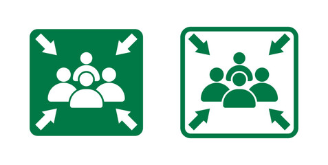 Assembly point icons vector graphics collection on white background © afsana