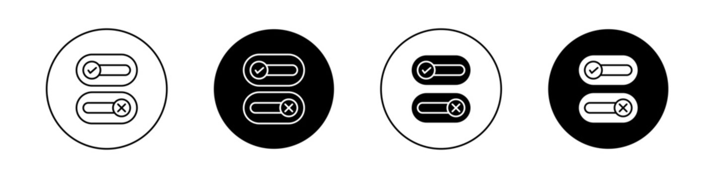 Boolean icons vector graphics collection on white background