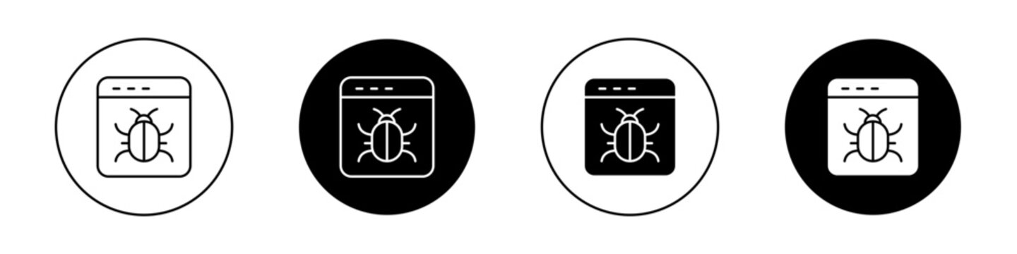 Bug icons vector graphics collection on white background