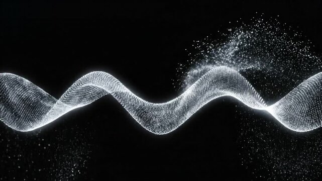 Abstract wave of particles flows across a dark space smoothly