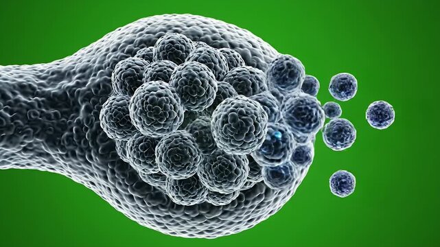ZBrush Sculpted High Poly Render of Chlamydia Trachomatis Viewed Under Microscopy with Vibrant Green Background