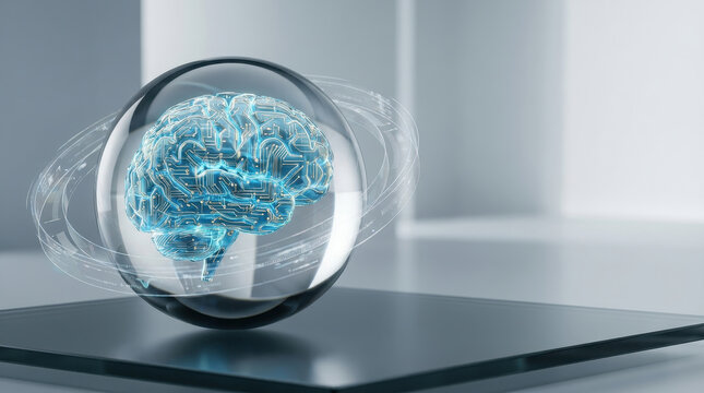 Ai ethics data privacy concept brain technology hologram